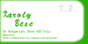 karoly bese business card